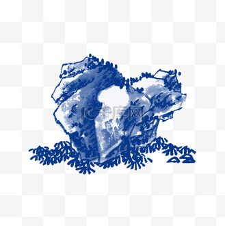国画石头图片_国画石头素材-国画石头图片大全-千库网