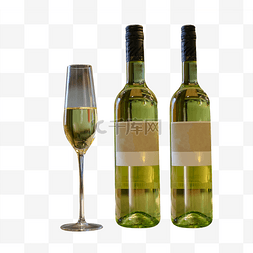 白葡萄酒瓶图片_酒吧台白葡萄酒酒杯
