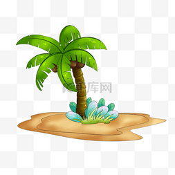 椰子树椰果植物装饰图案