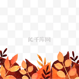 秋天树叶枯叶落叶金黄装饰边框