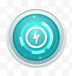 圆形按键图片_蓝色科技按钮