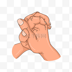 祈祷的基督徒图片_手绘风格线性祈祷的手势双手交叉