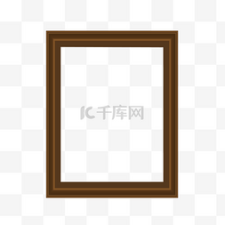 相框木质图片_写实褐色木质相框画框
