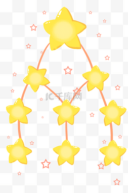 金色星星上升图表