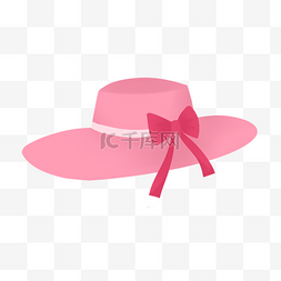女士的帽子图片_粉色的女士帽子插画