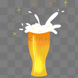 卡通金色酒水啤酒