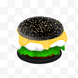 食品变质图片_美式食品快餐汉堡包插画