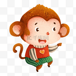 猴子粉桃图片_卡通可爱的小猴子
