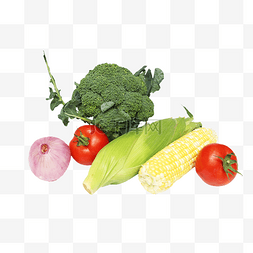 黄色西红柿图片_西兰花玉米西红柿蔬菜组合