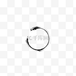 黑白中国图片_水墨圆框黑白中国风装饰