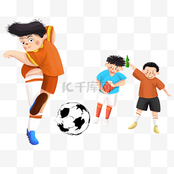 彩色足球比赛插画