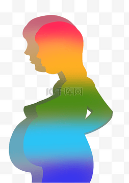 准妈妈logo图片_孕妇妈妈彩色变换剪影
