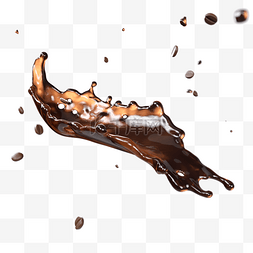 咖啡液体飞溅图片_流动咖啡3d元素