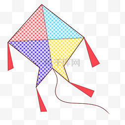 五彩的菱形风筝插画