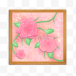 唯美粉色玫瑰画