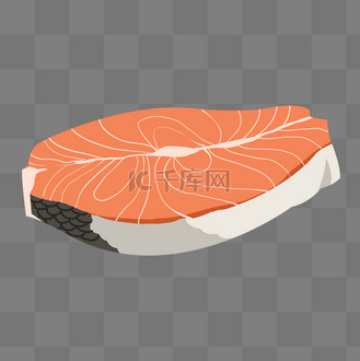 免抠元素海鲜和新鲜生鱼片.矢量平面卡通画.