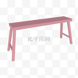 白模图片_c4d粉色长条凳子