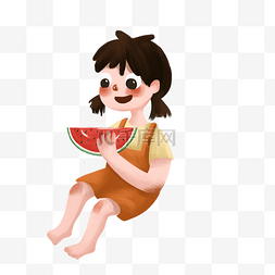 吃西瓜的女孩图片_吃西瓜的女孩