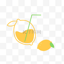 柠檬手绘饮品图片_夏天夏日饮品果汁