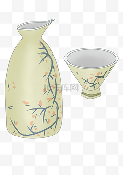 酒杯和酒杯图片_ 樱花酒和酒杯