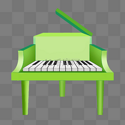 钢琴卡通图片_卡通绿色钢琴