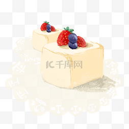 草莓蓝莓图片_蓝莓草莓奶油豆腐蛋糕
