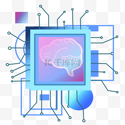 科技大脑大脑图片_蓝色智能大脑