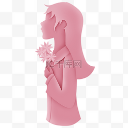 教师节图片_粉色扁平女性