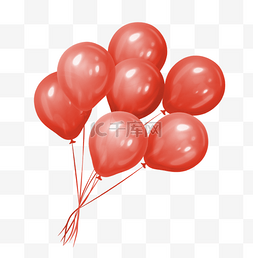 卡通红色气球图片_红色气球