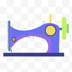 裁缝店人物图片_紫色裁缝缝纫机