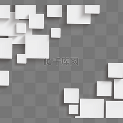 立体正方形方块图片_白色简约立体几何方块边框