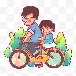 青桔共享单车图片_坐在父亲背后的温馨