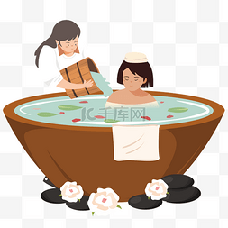 泡澡药浴流程图片_冬季养生药浴沐浴