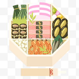彩色日本节日osechi ryori