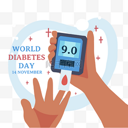 world diabetes day手绘检测仪器