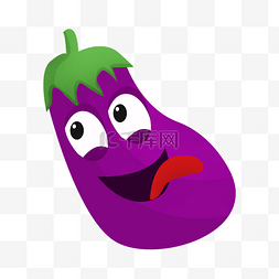 吐舌头的笑脸图片_调皮的紫色茄子笑脸