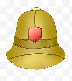 警徽卡通图片_卡通黄色的警察帽子