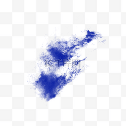 云雾缭绕图片_蓝色粉末爆炸飞溅效果素材