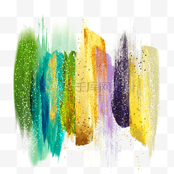 黄色笔刷效果图片_绿色和黄色颗粒感混色彩色抽象笔