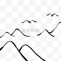 中国画图片_水墨山脉线条