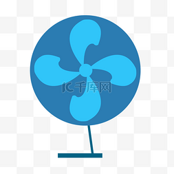 扇子创意图片_蓝色创意电风扇元素
