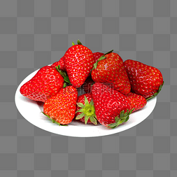 白色的草图片_白色盘子里的草莓果