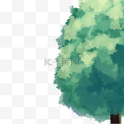 绿色树林卡通图片_卡通植物大树