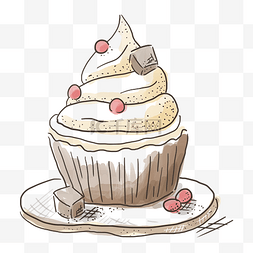 线描食物蛋糕甜品点心