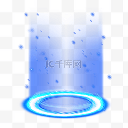 圆圈光波图片_蓝色科技光效舞台