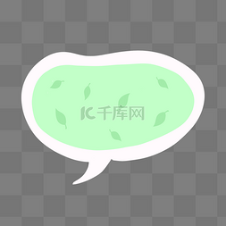 绿色绿叶气泡对话框