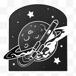 复古航天图片_太空主题星球贴纸