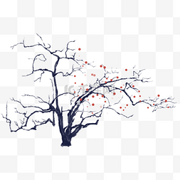 灰色传统古典梅花树