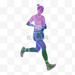 免抠健身素材图片_水彩运动跑步健身素材