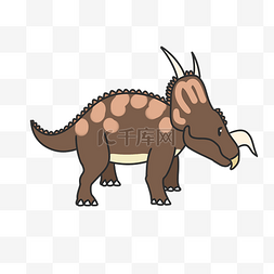 恐龙森林图片_咖色的恐龙角龙插画
